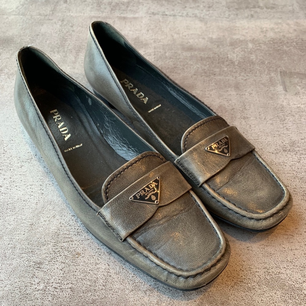Prada Grey Loafers